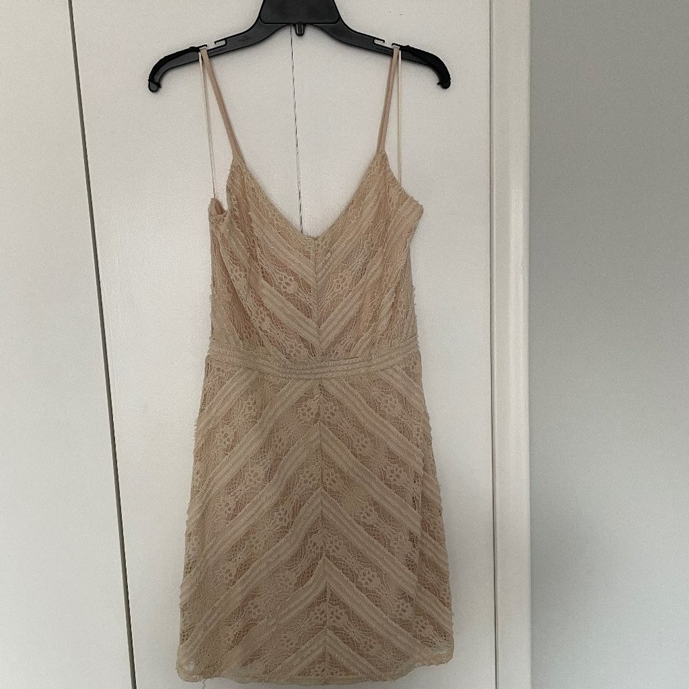 Mini Cream Lace Cocktail Dress